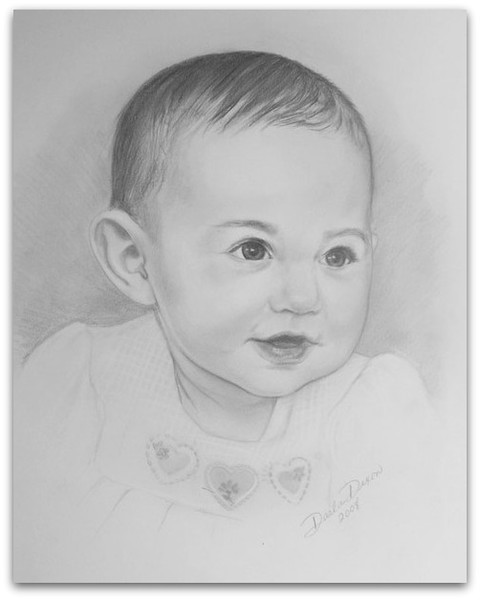 Pencil portrait little girl by Darla Dixon | ArtWanted.com