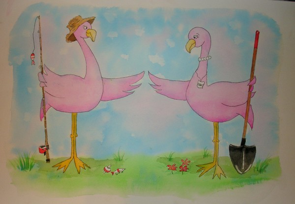 FLAMINGOS:  John and Nancy