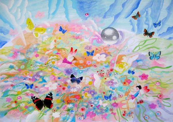 Fairies in Butterfly Garden