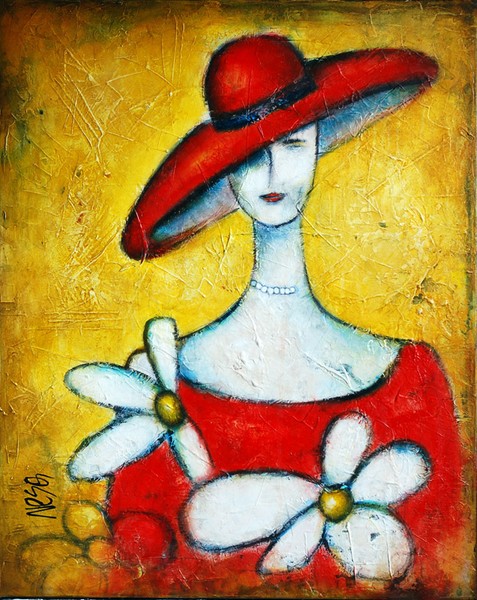 Lady with a red hat