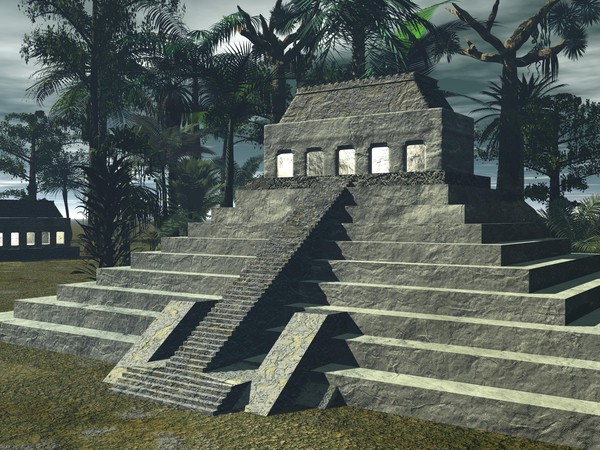 Pacal Temple Palenque First Render