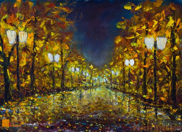 Night city landscape: 
