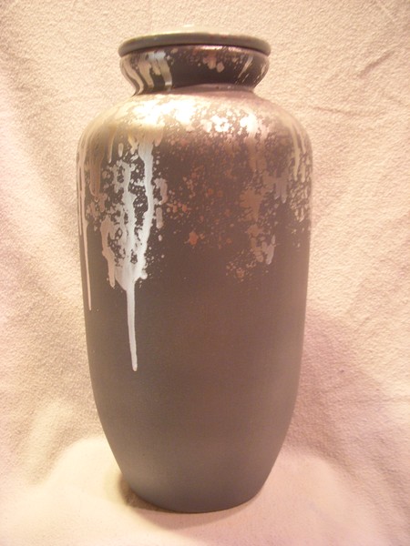 Slate Gray Tall Modern Waterfall Clay Urn