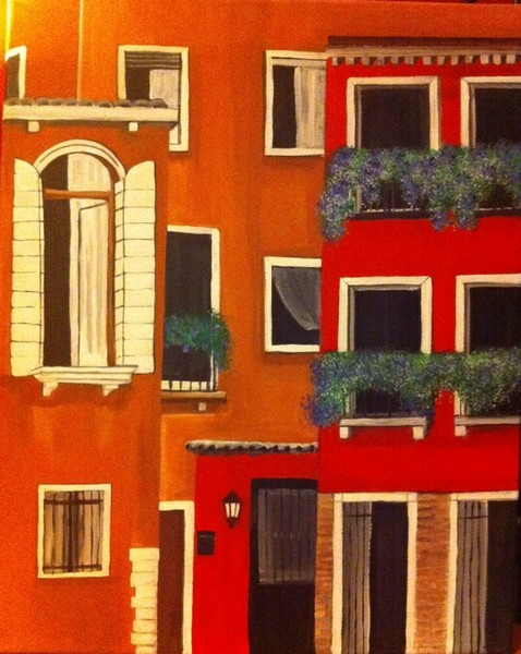 Orange and red homes of Venice