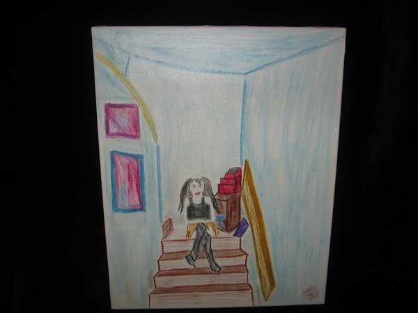 sitten on the stairs