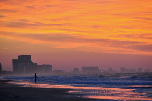 Fishing at surise