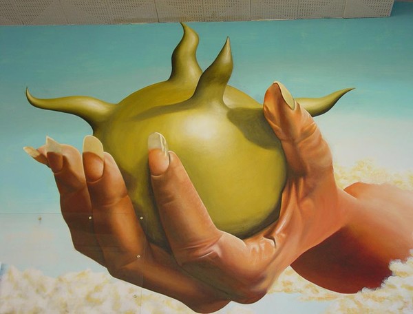 Detail of Mural Hand of Venus (in a school)
