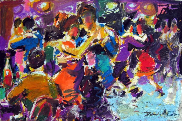 Milonga 26 x 39 cm oil pastel on cardboard