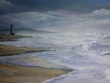 misty beach