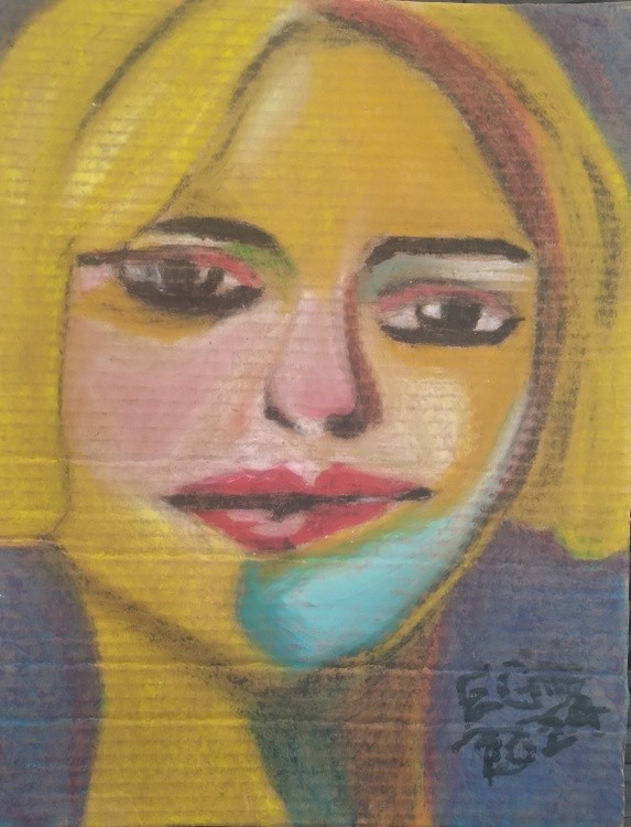 Finished Masterpiece of a Lovely Blonde with Short Hair