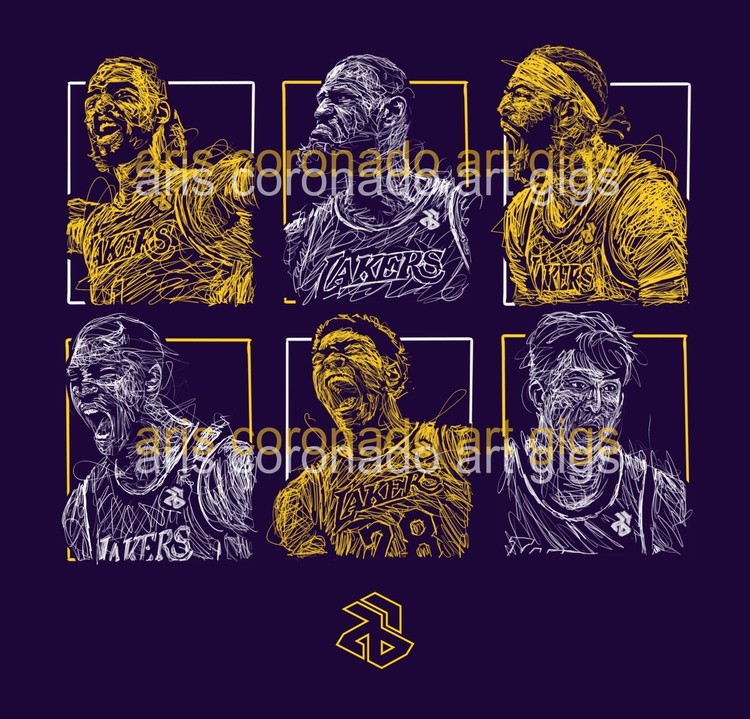 Scribble Art Portrait - The Laker Gang