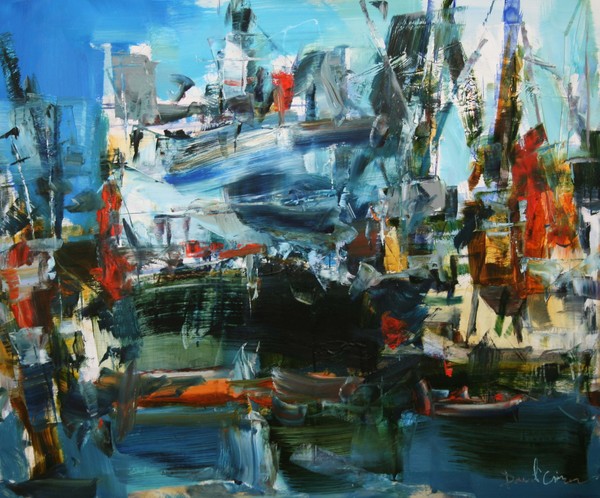 Port in Rotterdam 100 x 120 cm oil on linen