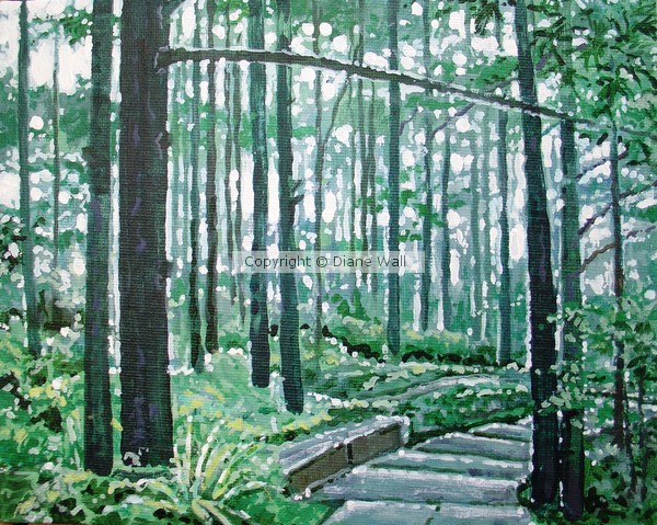 pine forest walk by Diane Wall