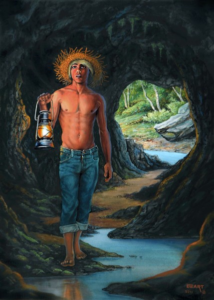 Tom Sawyer looking for Indian Joe
