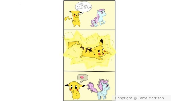 Pikachu VS my little pony comic