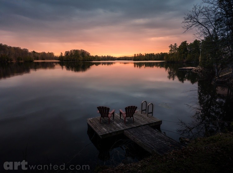 A serene landscape during sunrise