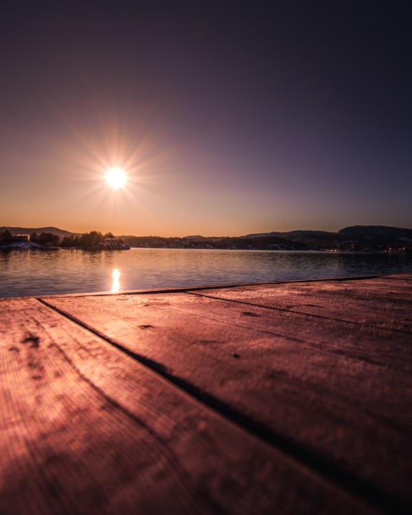 Sunset over table