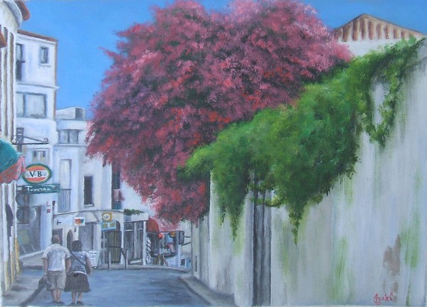 Figures in an Algarve street