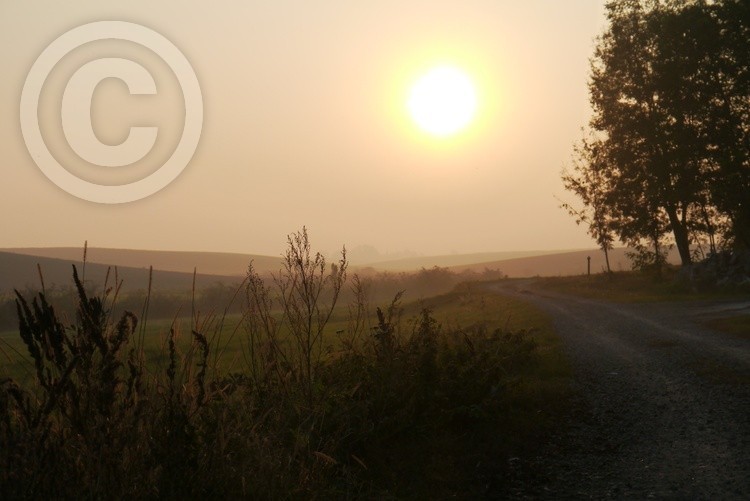 sunset over the countryside