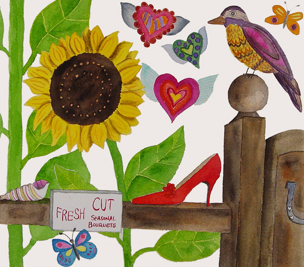 Bird With Sunflower