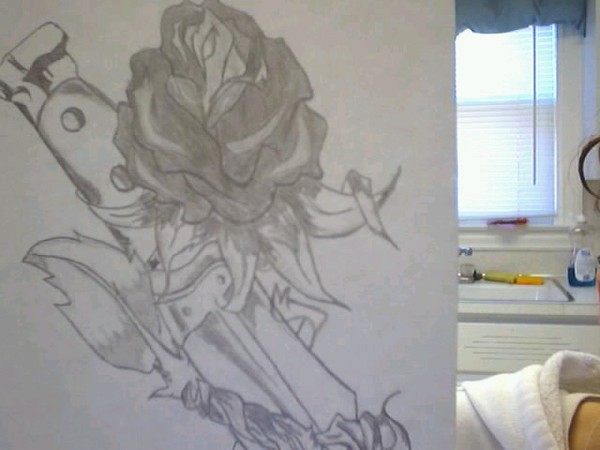 rose on knife