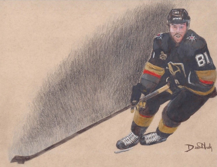 Jonathan Marchessault - WAKE - Colored Pencil Drawing by Dean Huck