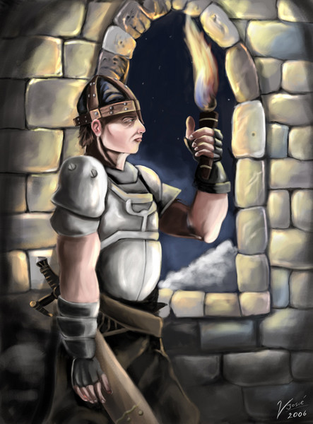Soldier with torch
