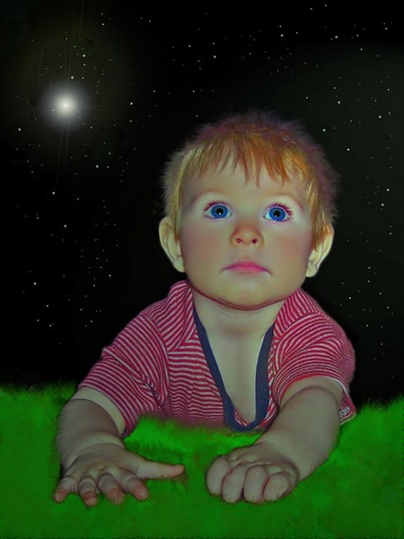 He searches the sky