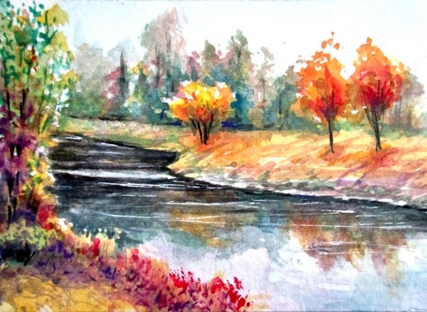 Fall reflections aceo