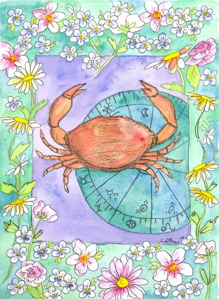 Cancer Zodiac Watercolor