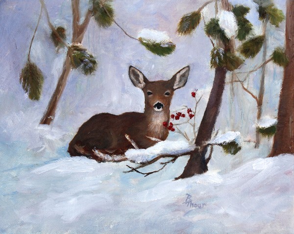 Holly Berry Deer