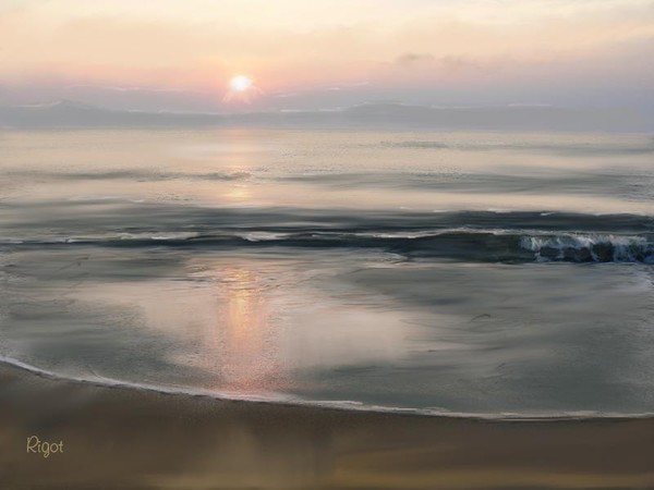 sunset on the beach