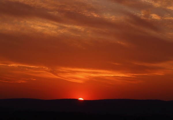 Sunset over Ramsey NJ, Ramapo Mountains