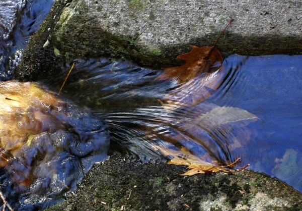 Water flow between the rocks