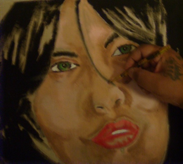 A PAINTING  OF   TATTOO ARTIST YSILI VERAS