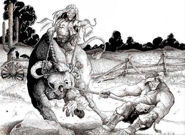 Indian Joe & Hoss vs. Demon Bull