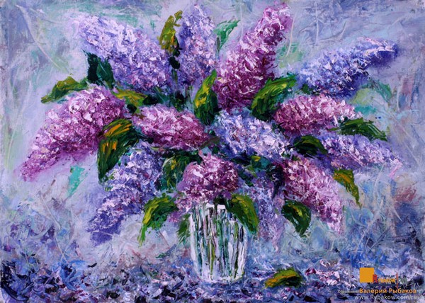  Bouquet fresh flowers of lilac - flowers oil pain