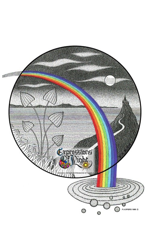 ExpoLight-Graphic-Arts-Magic-Mushrooms-1988-0001 (Pen-&-Ink-Coloured-SP)