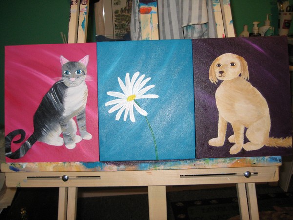 Phoebe, Daisy & Missy Triptych