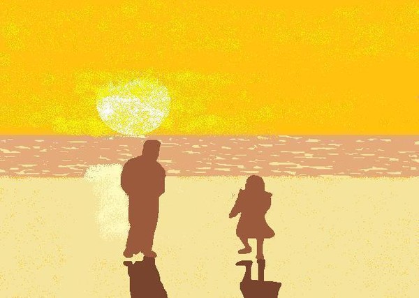 Dad and Daughter at Beach