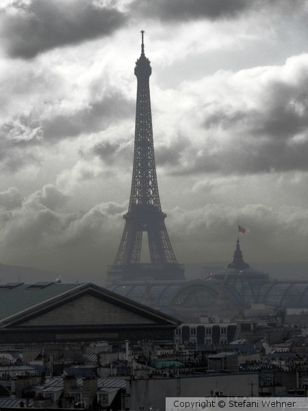 Eiffel Tower in the clouds