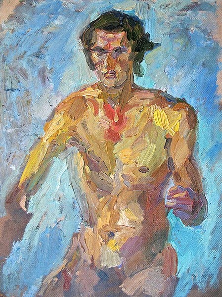 Naked Painter Working. 1979