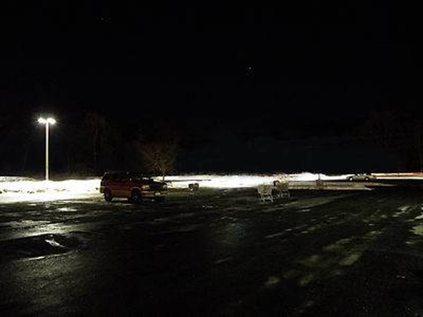 Nightime in a parking lot