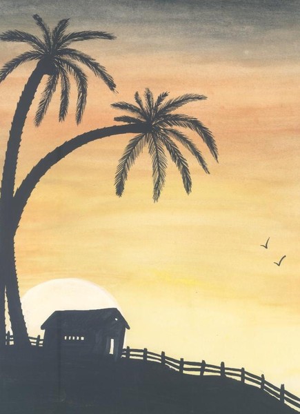 Sun set scene