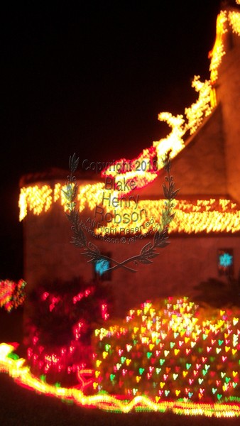 Night Photo Tarragonna Arch Christmas Lights