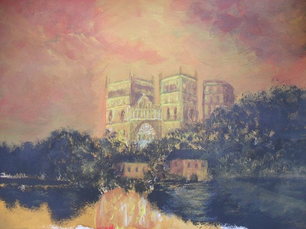 sunset over durham cathedral