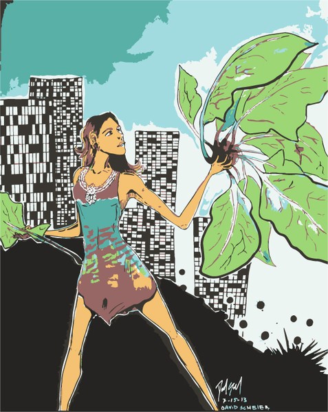 Kohlrabi Girl: Vectorized