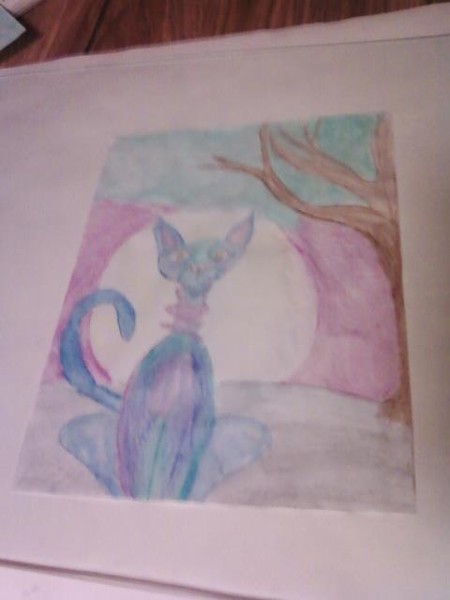Krazy Kat with a full moon