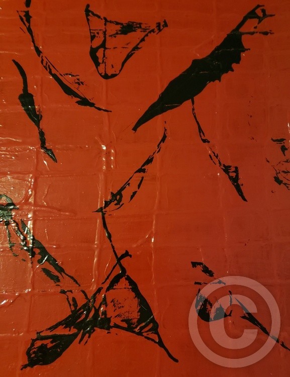 red black painting