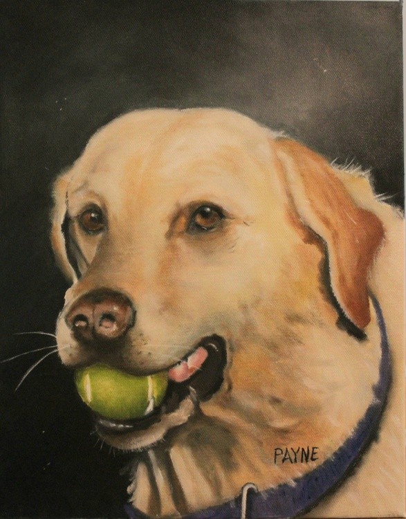 Oakley with tennis ball
